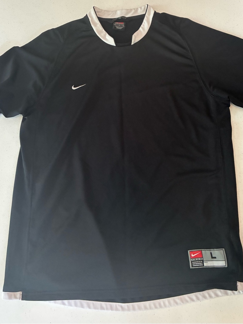 Nike Black Short-Sleeve Training Jersey with White Trim